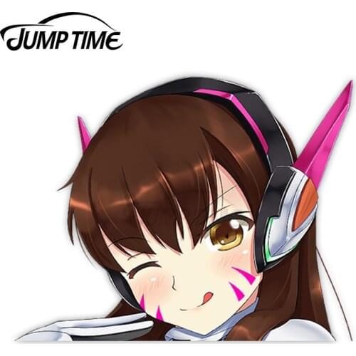 Jump Time Overwatch D.Va (Hana Song) 9 10.2 Big Head Anime Peeker Vinyl Decal Waifu Kawaii Girl Car Stickers