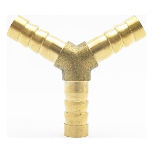 8mm Hose Barb Equal Y Type 3 Way Brass Barbed Pipe Fitting Coupler Connector Adapter For Fuel Gas Water