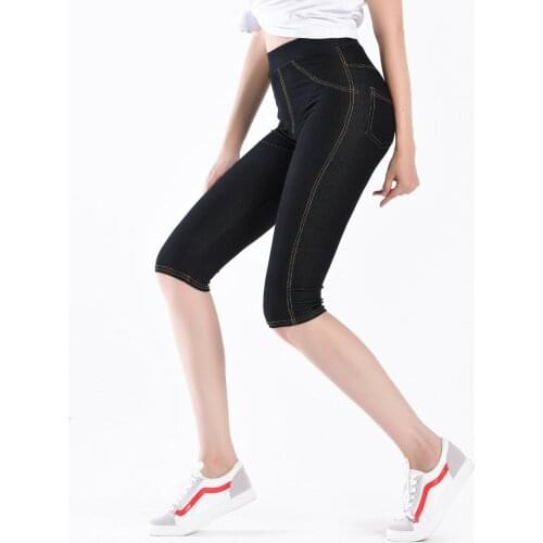 Plus Size Jeans Leggings Summer Style High Waist Super Stretch Calf-length Pencil Pants Large Size 4xl 5xl Capri Pants Women
