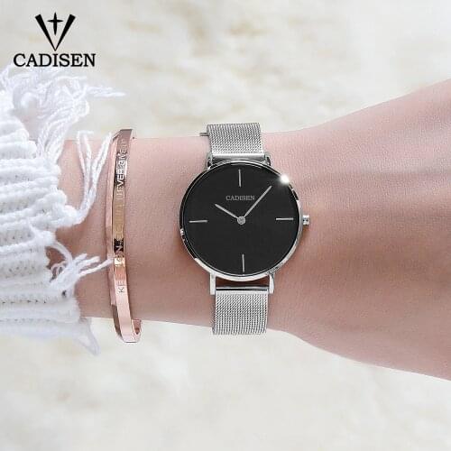 CADISEN 2020 Light Luxury Brand Women Quartz Bracelet Watch Simple Fashion Atmospheric Stainless Steel Watchband Waterproof
