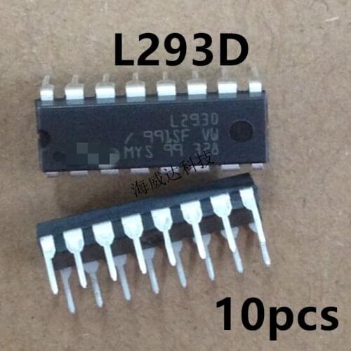 10pcs/lot New original L293D L293 stepper drive chip bidirectional driver straight plug DIP-16