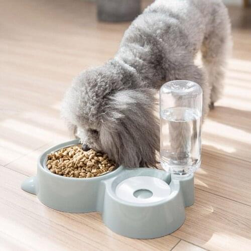 Pet Water Fountain For Cat Dog Automatic Food Bowl Dish Feeder Dispenser 3 in 1