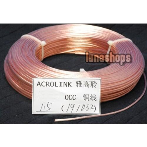 5m Outside Dia:1.5mm 19Pins*0.32mm Acrolink OCC Signal Wire Cable For DIY Hifi 99.99999% Pure Copper LN002498
