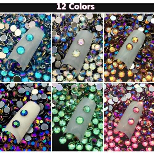 60pcs/pack 5MM DIY 3D Acrylic Crystal Rhinestones Nail Decoration Round Colorful Glitters Nail Art Decorations