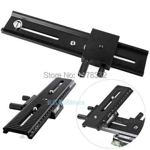 Free shipping + tracking number Fotomate LP-02 Micro Focusing Rail Slider Plate Macro Turning Tripod Head Plate for Yongnuo