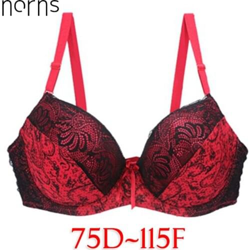 Norns sexy women bra lace Bras D E F Big cups push up lingerie printed colorblock underwear brassiere underwear plus size 115F