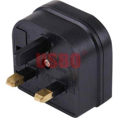 Black Copper 13A 250V EU to UK Singapore Malaysia BS1363 detachable inlaid power cable plug socket convertor with insurance