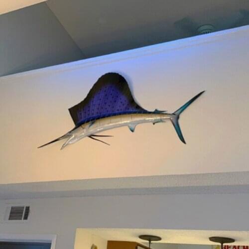 Home Wall Big Wrought Iron Shark Metal Hanging Hollow Pendant Background Wall Living Room Garden Decoration