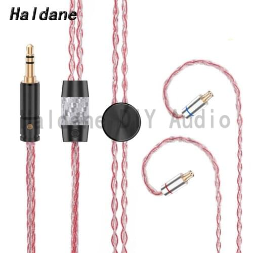 Haldane HIFI（Soft Red Silver 1.2m）7nOCC Silver Plated A2DC Headphone Upgrade Cable For CKR100 CKR90 CKS1100 LS50