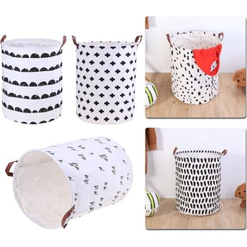 Clothing Storage Basket Folding Laundry Basket Cartoon Storage Barrel Laundry Standing Toys Organizer Holder Pouch Household