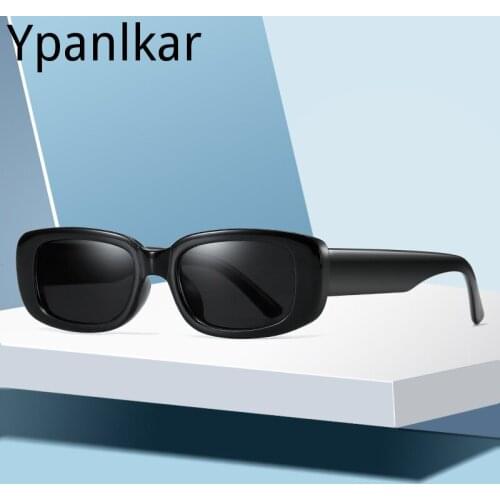 Hot Sell Rectangle Women Sunglasses Retro Fashion Brand Designer Plastic Material Lenses UV400 Protection Eyewear