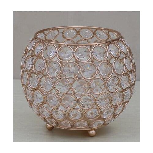 Metal/crystal gold and silver candlestick wedding decorations diameter of 8cm Wedding candle holders WQ37