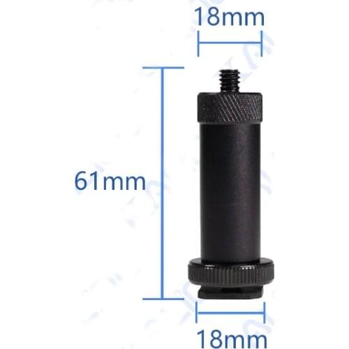 Diameter 18mm 2.4"length micro rod with 1/4" hot shoe fr clamp mount camera tripod