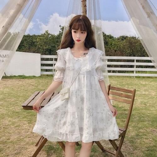 Sweet lolita dress cute printing princess victorian dress+vintage lace lolita top kawaii girl gothic lolita sets loli cos
