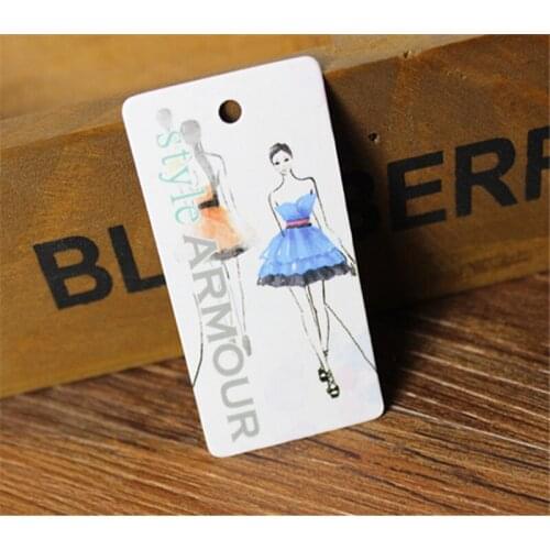 Fashion Custom Silk Screen Printed Logo Labels Recycled Paper Hang Tags