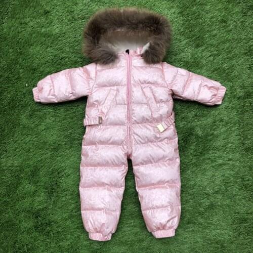 New Arrived -35 Degrees White Duck Down Rompers Childrens Clothing Kids Winter Jumpsuit Down Jacket Coat for Girl Boys Clothes