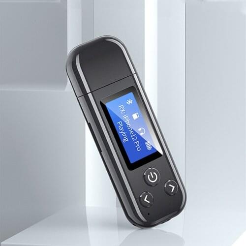 New Multifunctional Wireless Audio Adapter With LCD Digital Display BT5.0 Receiver Transmitter 2-In-1 Supports TF Card Playback