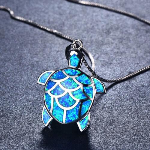 Fashion popular jewelry cute blue Sea turtle necklace girl party glamour jewelry engagement wedding accessories birthday gift