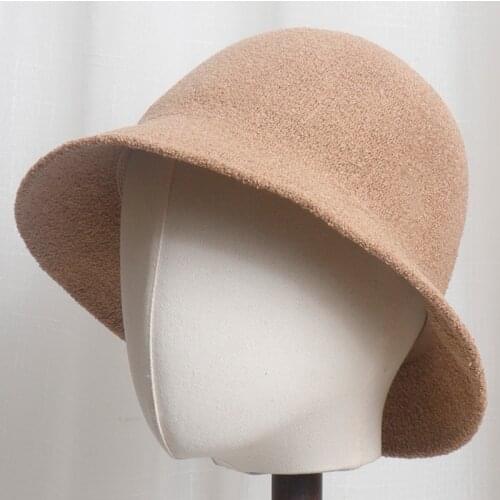 Bucket Hats Travel Knitted Female Japanese Sunscreen Hat Korean Version of Solid Color Wild Basin Hat Dome Polyester