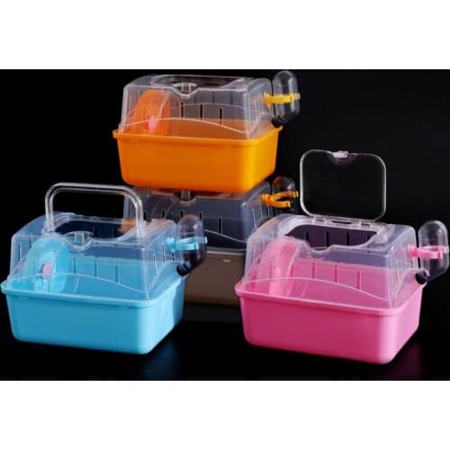 Plastic Bird Carrier Hamster Travel Cage Clear View Good Ventilation Multiple Colors Easy to Clean for Squirrel Hedgehog