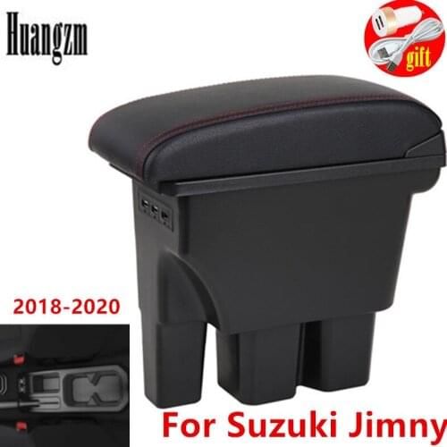For Suzuki Jimny Armrest Jimny 2020 2019 2018 JB74 double-layer retractable with USB led light punch-free integrated armrest box