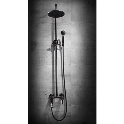 All copper new four-speed black carved shower large top nozzle with bidet spray gun shower shower faucet