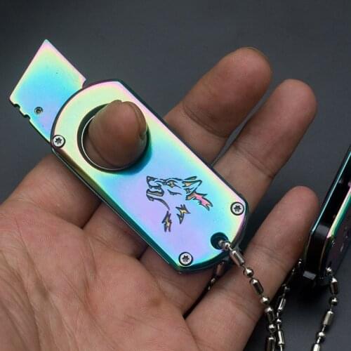 Dropship Multi-function Outdoor Self-defense Folding Knife Portable Ring Necklace knife EDC Tool With Glass Breaker