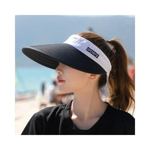 Eaves embroidered large letter Trend empty top hat Korean version of summer sunscreen hat outdoor cycling beach sun hat