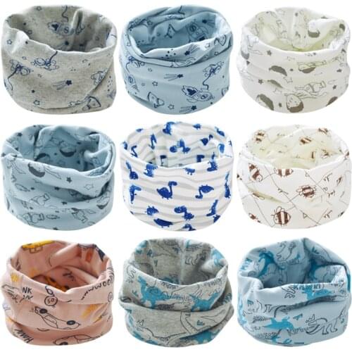 Childrens Cotton Scarf New Autumn Winter Warm Scarf Baby Boys Girls O Ring Collar Flower Print Scarves Baby Clothing Accessorie