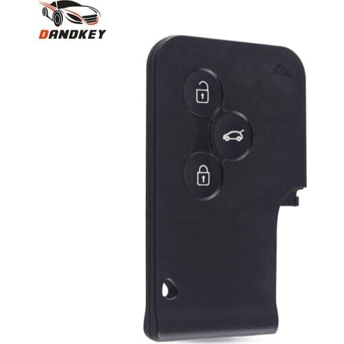 KEYYOU 3 Button Smart Card For Renault Clio Logan Megane 2 3 Koleos Scenic Card Case Black Car Key Shell Without Small Key Blade
