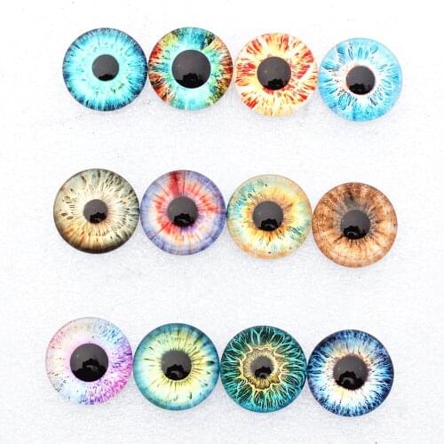 From 8mm to 30mm Dragon Cats Eyes Round Pattern Glass Cabochon Flatback Photo Base Tray Blank DIY Making Accessories K06265
