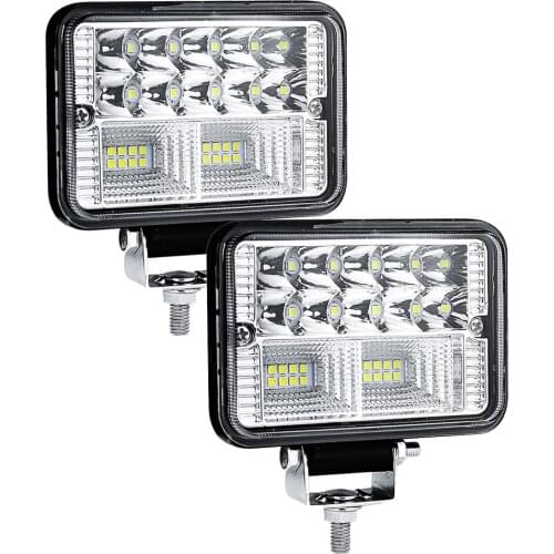 FEEDOPAL 2PCS 26LED Square Work Light Ultra-Thin Waterproof Large Field of View 78W Truck Auxiliary Light Front Light