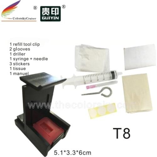 T8) professional ink refill tool for HP 21 22 57 58 28 92 336 93 342 94 338 95 343 96 339 97 344 98 337 99 348 100 HP21 HP22