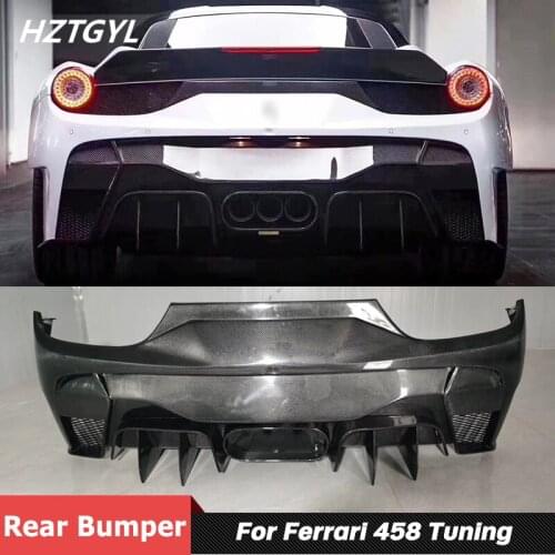 V Style Carbon Fiber Or Unpainted FRP Material Rear Bumper For Ferrari 458 Tuning