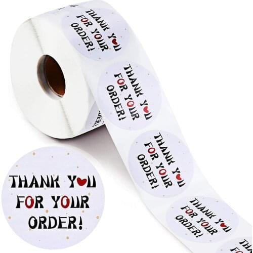 1inch 50-500pcs Thank You For Your Order Seal Labels Thank You Sticker Thank You Stickers Handmade Sticker Circle Stationery