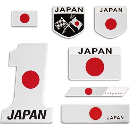1PC 3D Aluminum Japan Flag Emblem Badge Car Sticker Decal For BMW Audi VW Hyundai Ford Nissan Mazda Citroen Peugeot Accessories