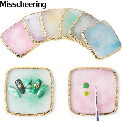1Pcs Natural Resin Stone Color Palette False Nail Tips Display Board Stand Holder Practice Showing Shelf Manicure Nail Art Tools