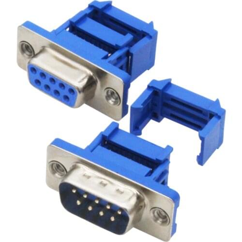 10pcs DB9 crimp type connector male female plug serial port connectors D-SUB RS232 adapter