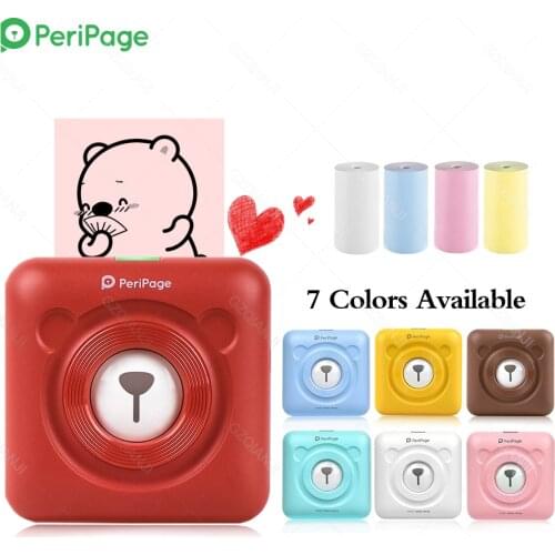 203 DPI PeriPage Photo Sticker Pocket Printer Mini Thermal Laber Wireless Bluetooth Moblie Phone Android IOS Printer Paper Roll