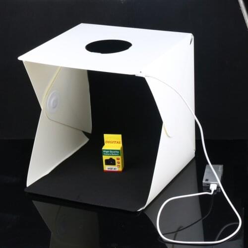 40x40x40cm Mini Folding Studio Portable Photography Mini Studio Foldable Softbox with Black/white Backgound Soft and Lightbox