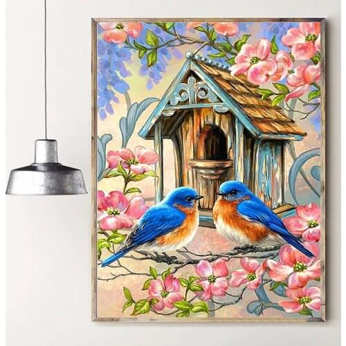 5D Full Square/Round Diamond Painting Mosaic Flower Birds House Beads Embroidery Cross Stitch Kit Rhinestone Pictures Home Decor