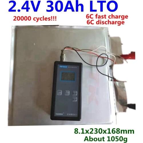 6C fast charge LTO 20000 cycles 2.4V 2.3V 30Ah Lithium titanate battery 6c discharge for ebike motorcycle battery pack diy