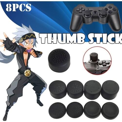 8 PCS Playstation Video Games Controller Accessories Heighten Mushroom Headed Silicone Cap Thumb Stick for PS4 Xbox X360