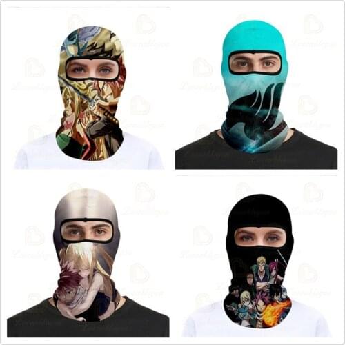 Anime FAIRY TAIL Full Face Hat Men Women Balaclava Unisex Full Face Hunting Cycling Sports Helmet Liner Cap Scarf