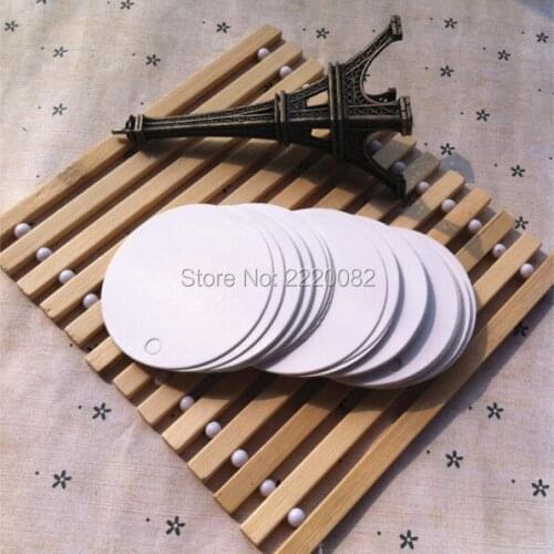 Free shipping 500 pcs a lot 350 gsm dia.5.5cm blank round white paper tag/baking price tags/garment hang tag/labels/message card