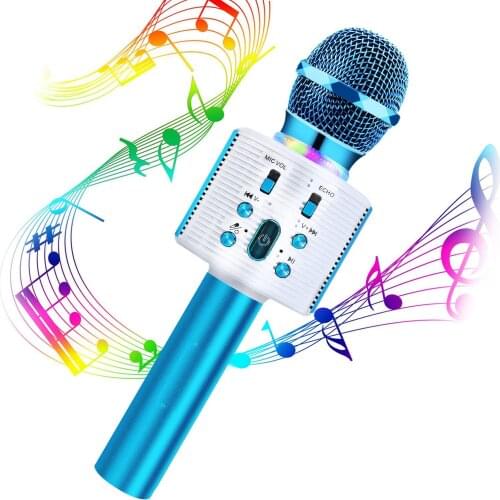 Wireless Microphone Bluetooth Karaoke Microphone Speaker TF Card/U Disk Music Playing Record FM Radio Mic Speaker