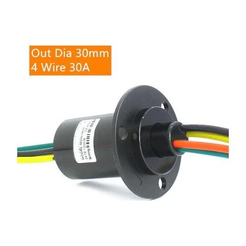 Dia 30mm Rotary Conductive Slip 10A 30A 60A Big Current Ring Outer Collecting Ring