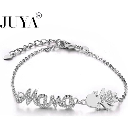 Mama Mother Bracelets Handmade Women Kids Charms Jewelry copper zircon boys girls mama bracelets gift kawaii jewelry