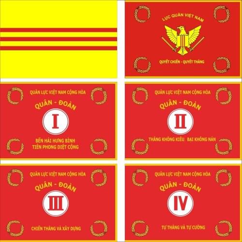 South Vietnam Four Major Military Regions Flag 3X5FT 90X150CM 100D Banner