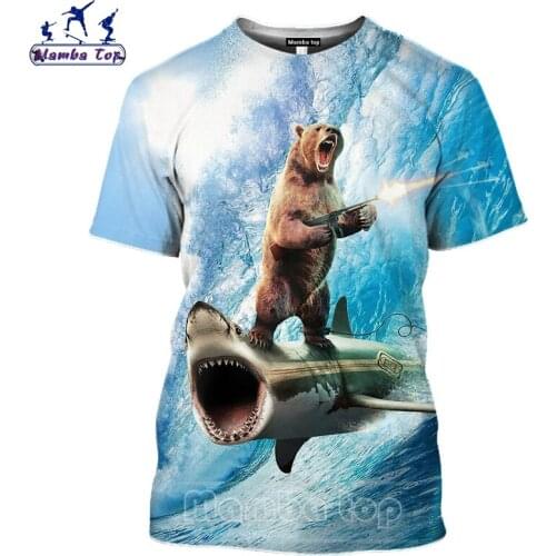 Mamba Top Women Tshirt Men O Neck 3D Print Funny Animal Bear And War Beauty Seaside Surf Shark T Shirt Unisex Hip Hop Sportswear